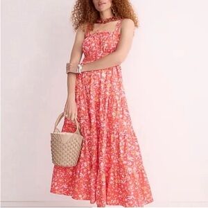 Jcrew Ruffle-Trim Teared maxi dress 100% cotton NEW with tags Size 2 Tall